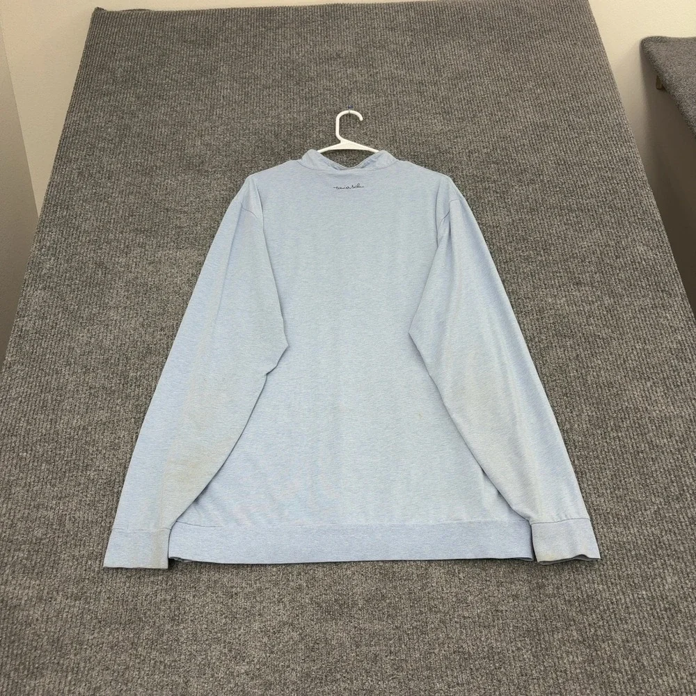 Travis Mathew Pullover Mens XXL Blue Quarter Zip Mock Neck Golf Casual